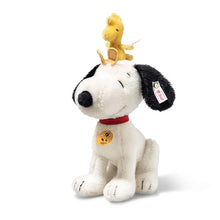 Load image into Gallery viewer, Steiff Snoopy with Woodstock 75th Anniversary Limited edition mohair collectors piece.