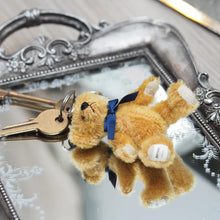 Load image into Gallery viewer, Merrythought Teddy Bear Gold mohair key charm keychain