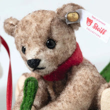 Load image into Gallery viewer, Steiff Mama Teddy bear with child on Holly Express Limited edition collectors mohair teddy bear
