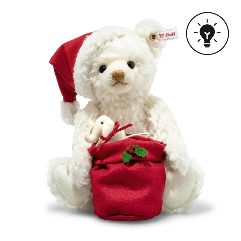 Steiff Santa Teddy bear with light collectors mohair Christmas Teddy Bear