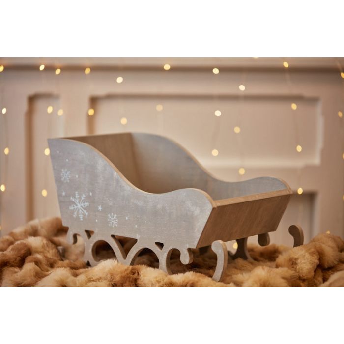 Wooden deep Sleigh for Teddy Bears