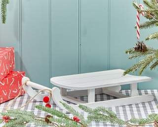 Wooden white Sleigh for Teddy Bears