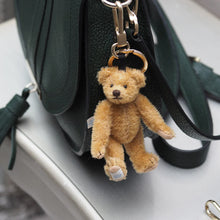 Load image into Gallery viewer, Merrythought Edward Bear mohair key charm keyring
