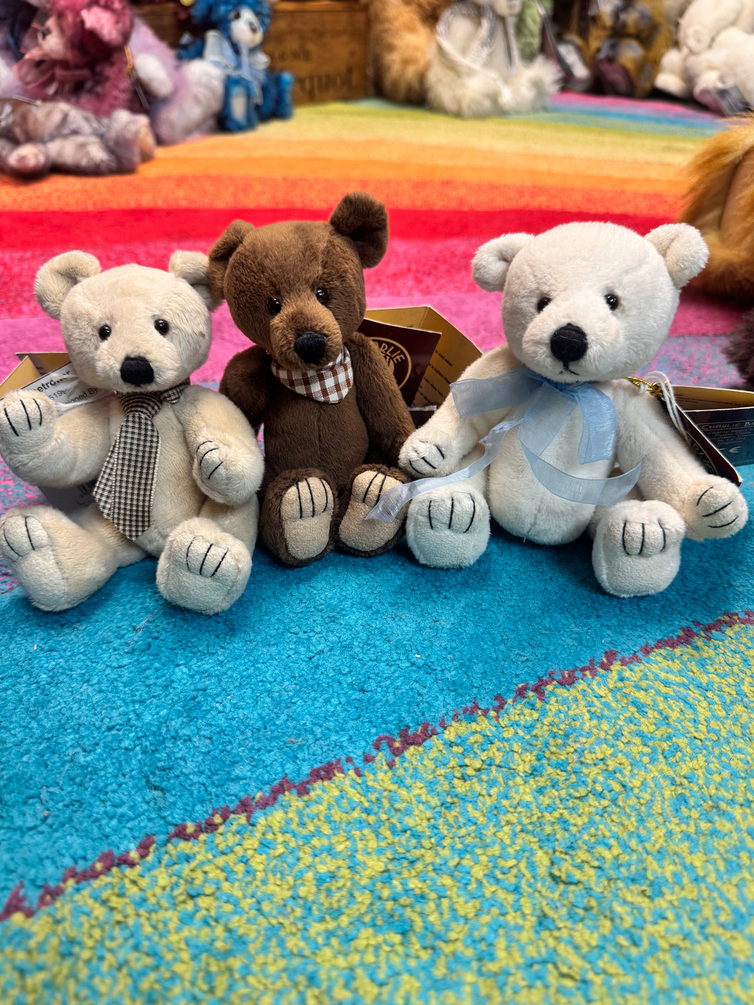 Charlie Bears Set of 3 travel buddies